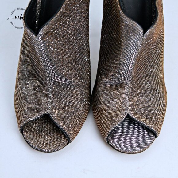 Brian Atwood BFliese Metallic Peep Toe Stilettos Silver Gold Women 7.5 - Picture 11 of 14